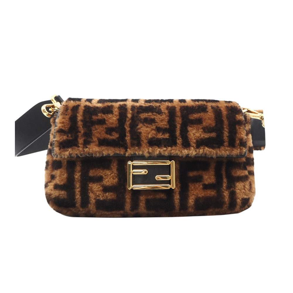 FENDI ZUCCA Mamma Bucket 8BR600 Shoulder Bag, Brown/Beige Fabric, Women's